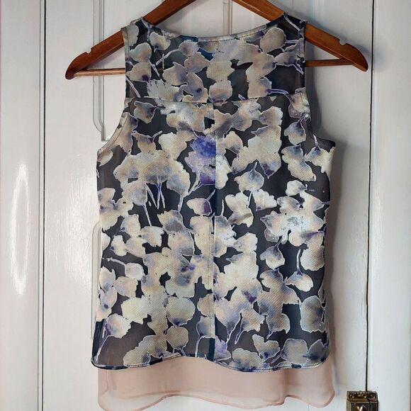 Vera Wang Floral Petite Silky Camisole Tank Top Sleeveless Blouse Sz PXS - Picture 8 of 10